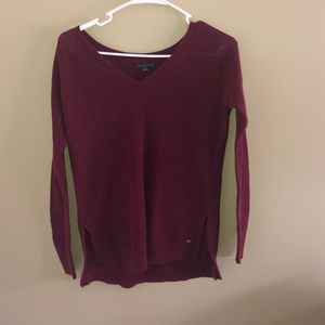 Maroon waffle type sweater